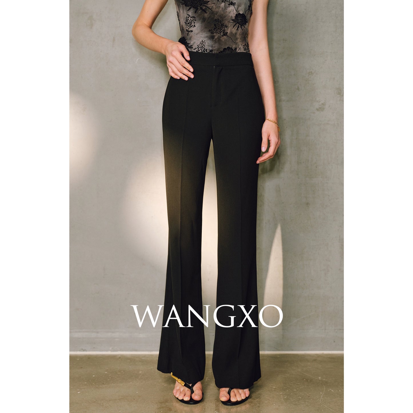 WANGXO | Flat Draped CE-Style Supermodel-Proportioned Retro Flared Pants -RUEI