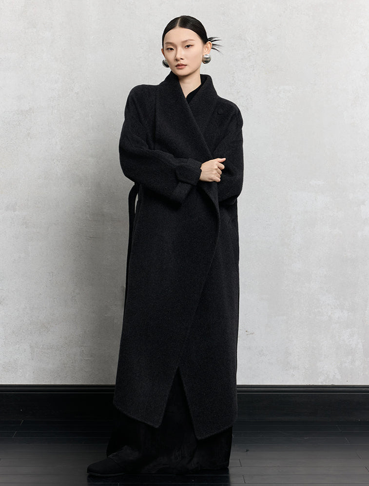 HECO Winter Thickened Warm Lapel Double-sided Woolen Long Wool Coat - loyal.