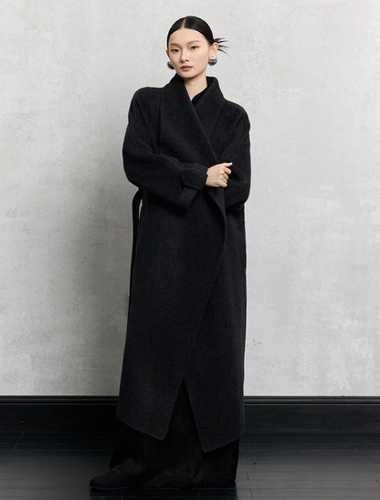 HECO Winter Thickened Warm Lapel Double-sided Woolen Long Wool Coat - loyal.