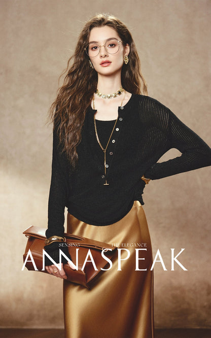 ANNASPEAK slimming knit vest set-AQAR.