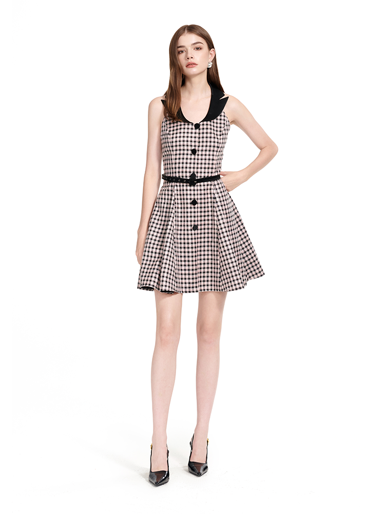 YES BY YESIR | V-Neck Sleeveless Short A-line Dress  -BRIONNA.