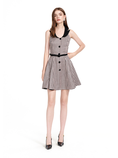 YES BY YESIR | V-Neck Sleeveless Short A-line Dress  -BRIONNA.