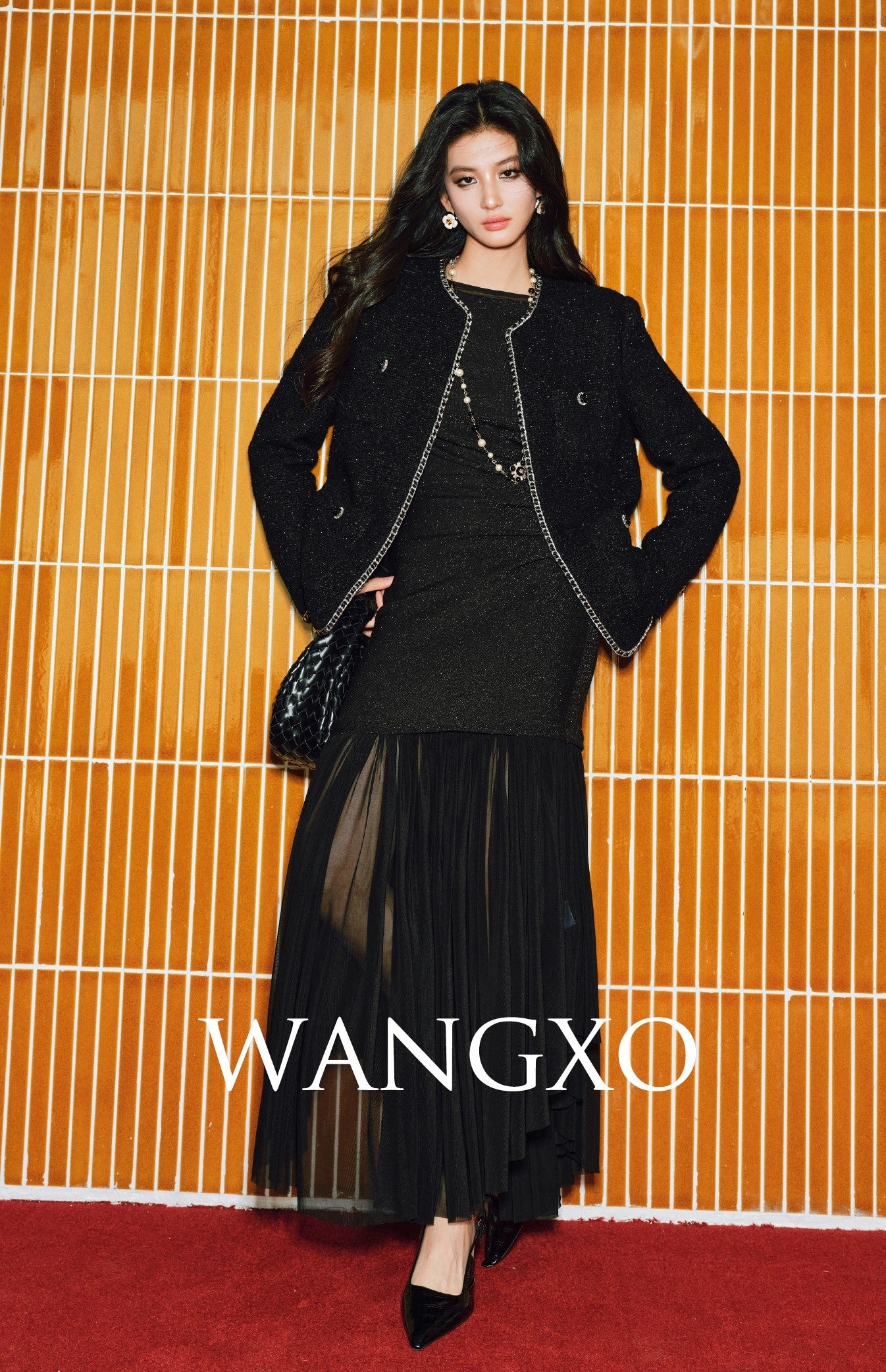 WANGXO | Silk Wool Tweed White Duck Down Jacket-ZAYA.