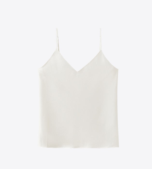 COMME MOI  summer small V neck sexy white inner suspenders - GIANA.