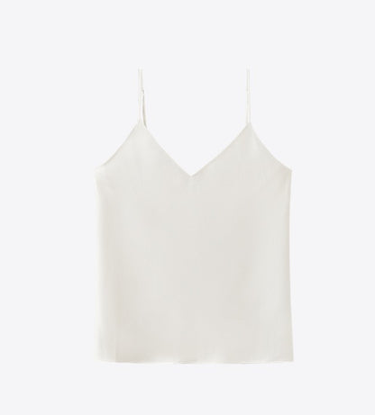 COMME MOI  summer small V neck sexy white inner suspenders - GIANA.