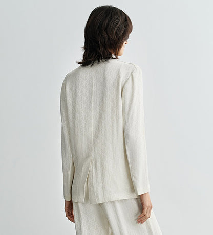 COMME MOI summer white jacquard straight suit jacket - RUBY.