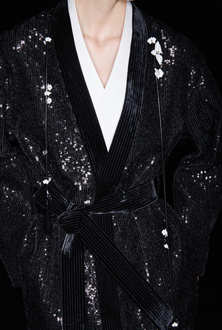 M essential Mackay designer Jingye embroidered fabric layered robe - STATE.