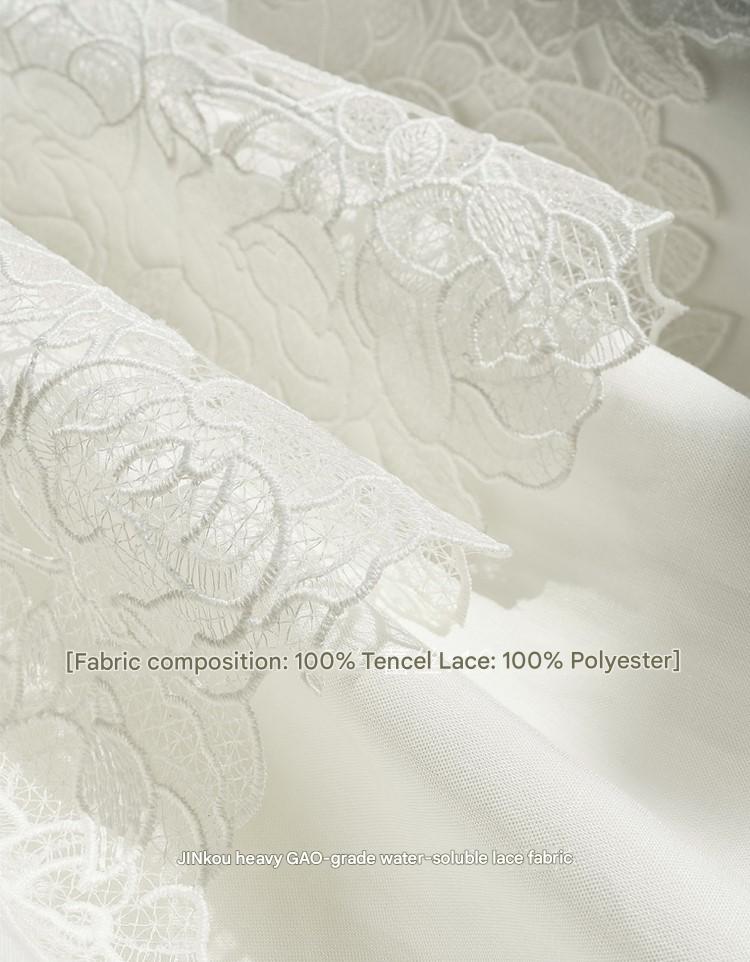 LE VENT&TES AILES French embroidery lace elegant A-line fill skirt-ESME