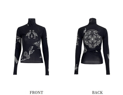 ZHUCHONGYUN black high-neck long sleeve top-HATAKE.