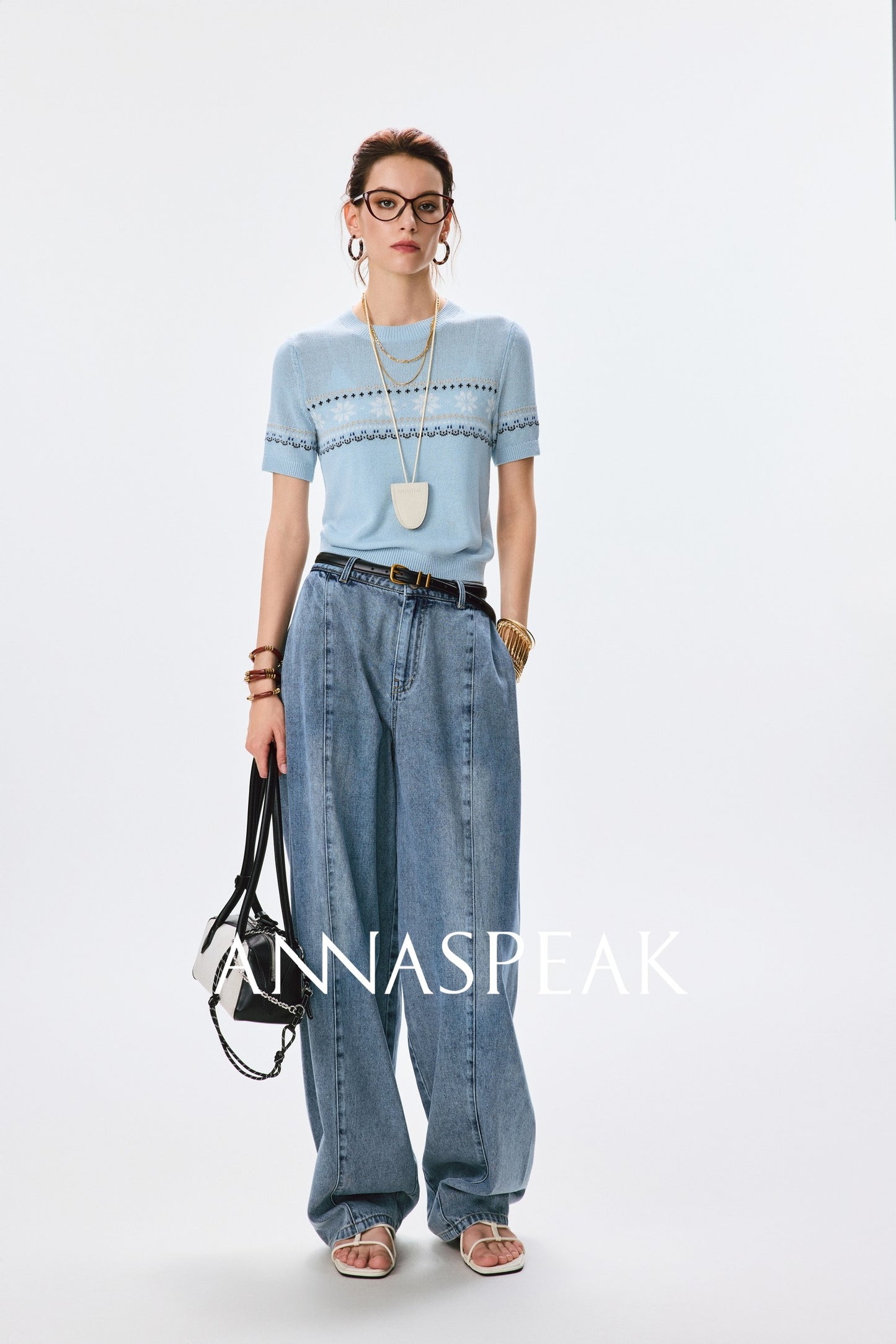 ANNASPEAK fashionable  cotton loose jeans-CHISA.