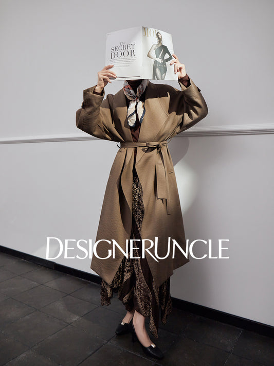 DGU "Twilight Dyeing" Latte Coffee New Double-breasted British-style Versatile Jacket - MARCUS.