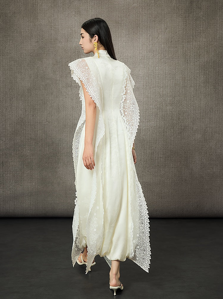 HECO Midi Stand Collar Ruffle Dress - FAIL.