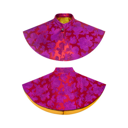 TUYUE rose red silk brocade jade buckle new Chinese aesthetic cloud shoulder- DENISE.