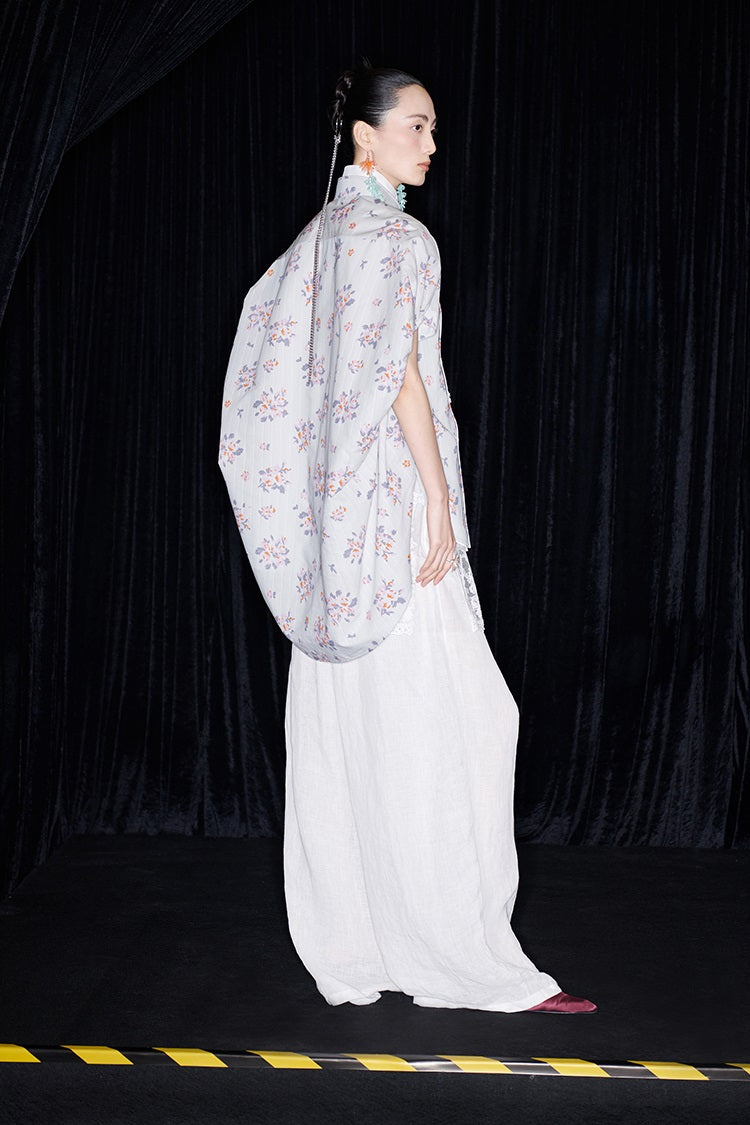 M essential Mackay designer Zen linen layered lace elasticated waist loose trousers - ZING.