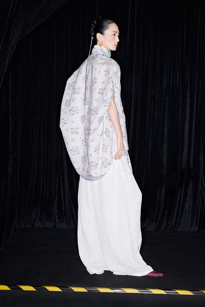 M essential Mackay designer Zen linen layered lace elasticated waist loose trousers - ZING.