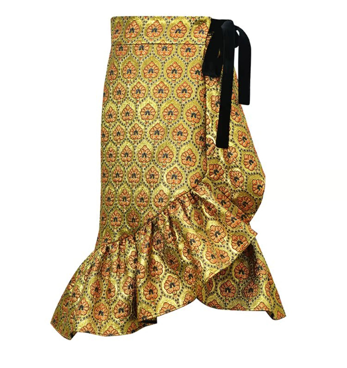 M essential Mackay gold banner jacquard crochet embroidery tunic coat - furbu.