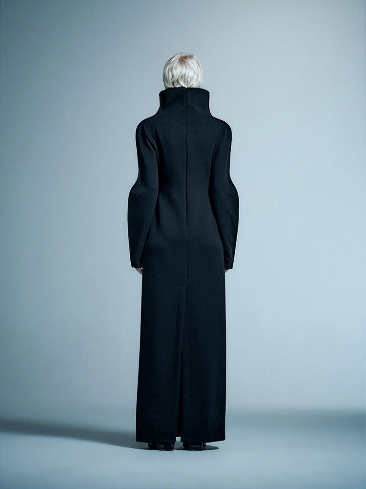 ANNAKIKI niche designer model comfortable wavy stand-up collar coat-HIROTO