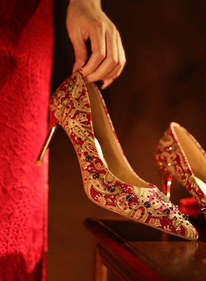 pjjuu Hexiu Wedding Dress Two Wear High Heels - EVERYTHING