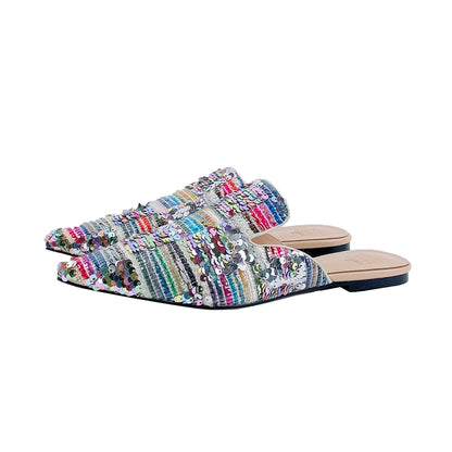 B-FEI dazzling special woven mules sandals-TREKY.