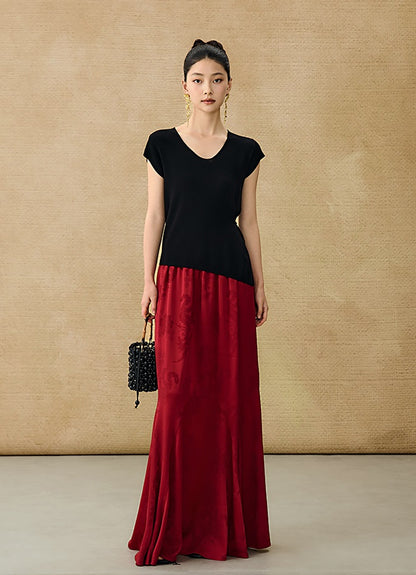 HECO Chinese Versatile Beveled Side Buckle V-Neck Knit Top - BREA.