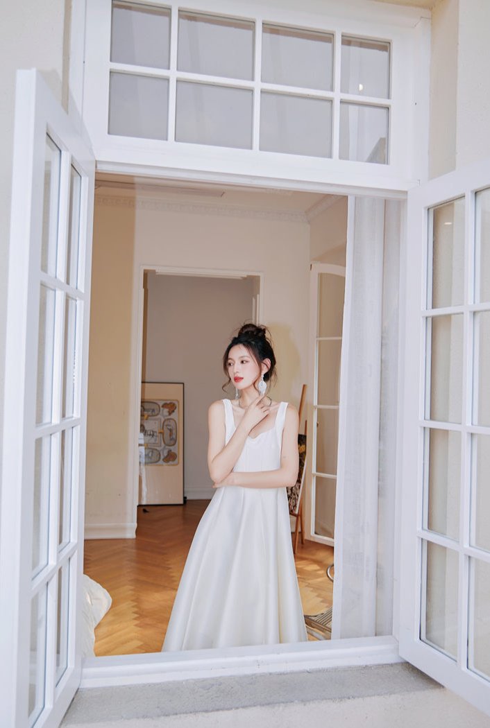 Dolly Elegant Retro Style Square Collar Sleeveless High Waist Formal Dinner Dress- DARANA