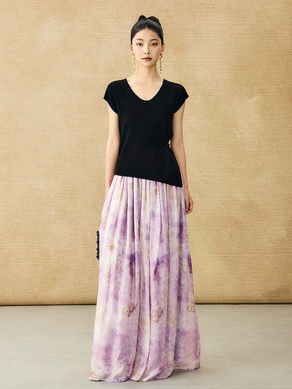 HECO Chinese Versatile Beveled Side Buckle V-Neck Knit Top - BREA.