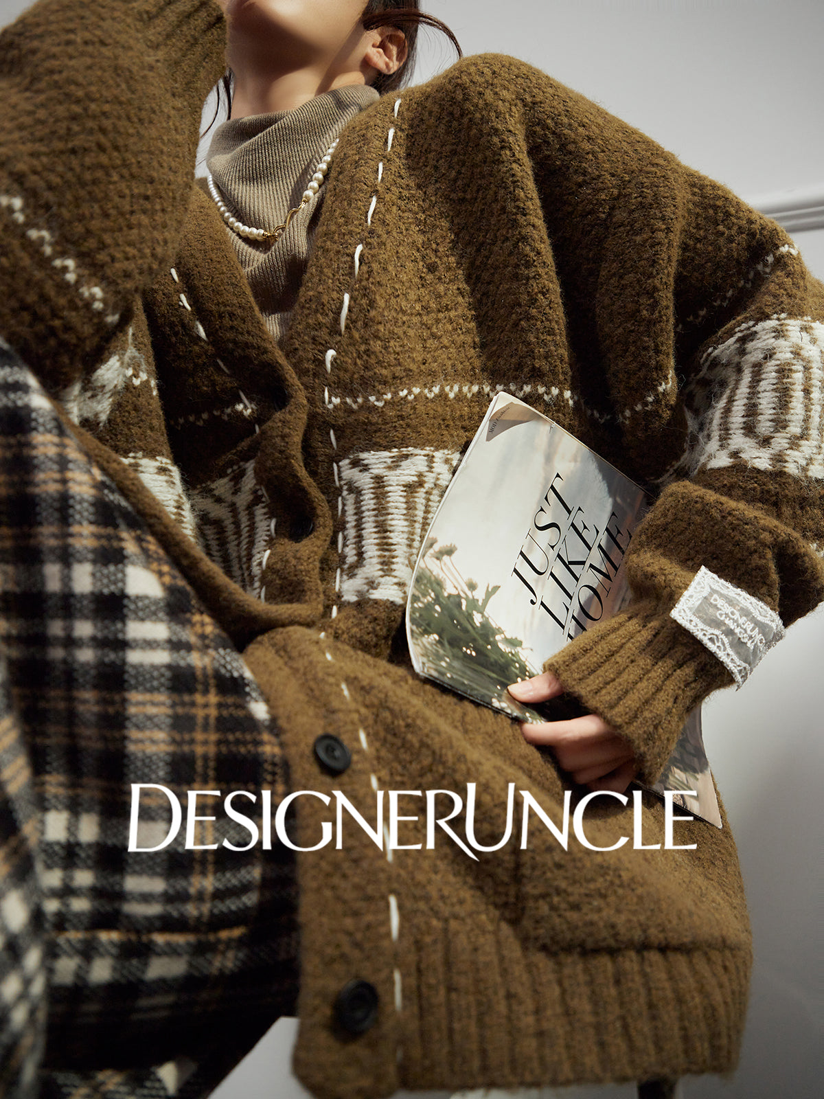 DGU "Tanger" Fair Isle sweater women's retro loose knitted cardigan jacket - ALEX.