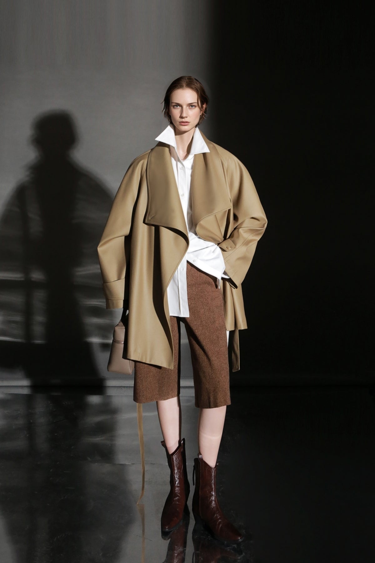 PIAOIN Vintage Literary Tweed Suit Shorts Versatile Commuter Pants LEX