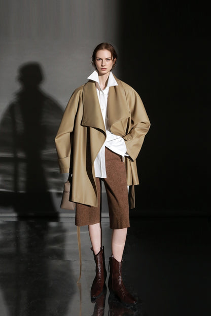 PIAOIN Vintage Literary Tweed Suit Shorts Versatile Commuter Pants LEX