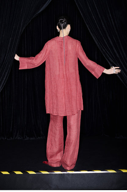 M essential Mackay designer 3D embroidered long shirt pant set - grace.