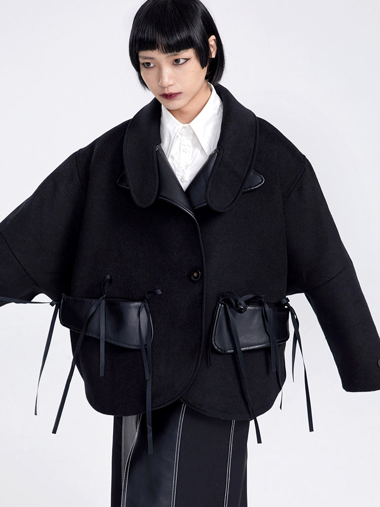 TINY IN THREE-DIMENSIONAL SHORT SLEEVE WOMEN'S WOOLEN JACKET-ITA