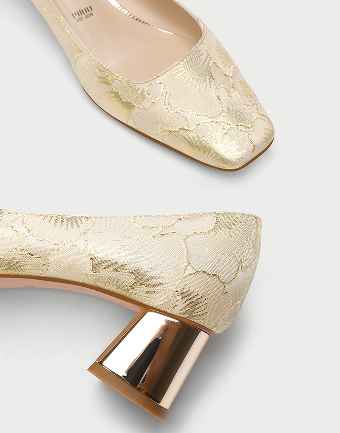 Pjjuu Chinese Women's Cheongsam Horse Face Skirt Wedding Shoes - THINKING