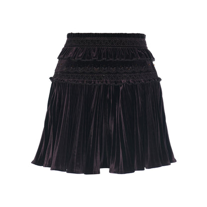 FAME A-shaped silhouette embroidered pleated skirt - LUCAS