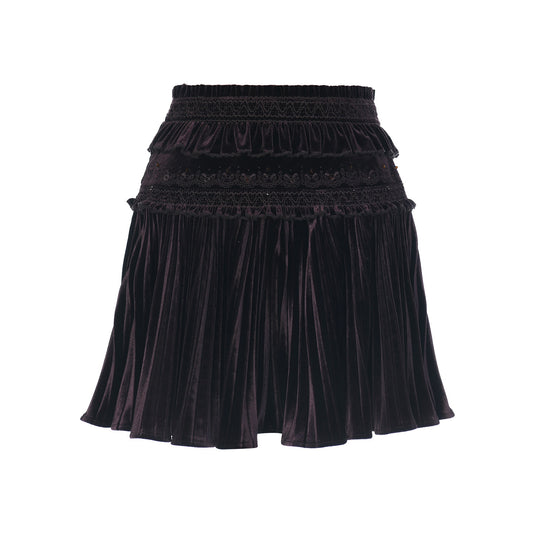 FAME A-shaped silhouette embroidered pleated skirt - LUCAS