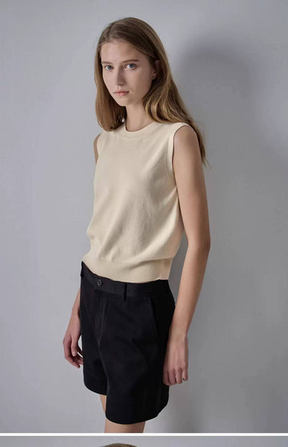 Nothing Written Vest Women's Slim Knitted Sleeveless Suspenders-LUCY.