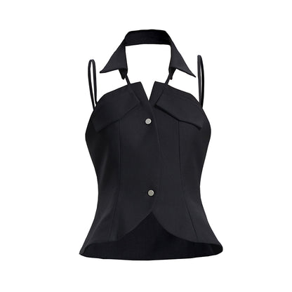TINY IN black halter neck top-LAN