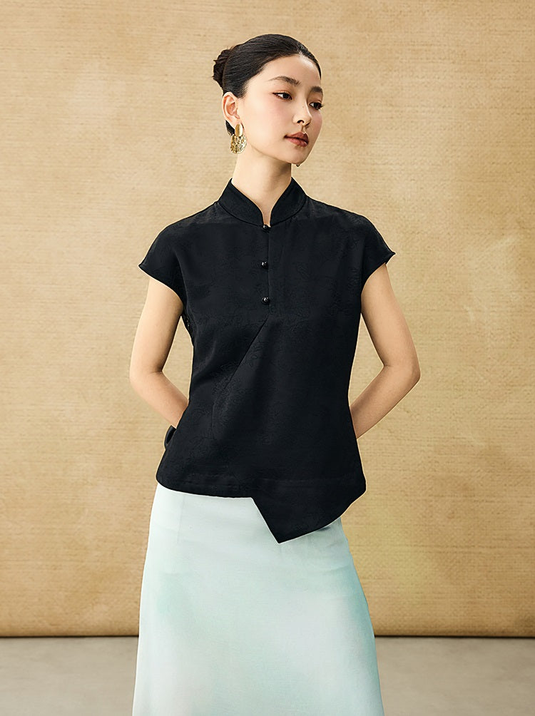HECO Chinese Style Improved Small Stand Collar Shirt - HEAT .