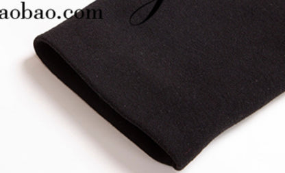 Le Palais Vintage  Elegant Black Fur Collar Off-the-shoulder Little Black Dress-MEE.