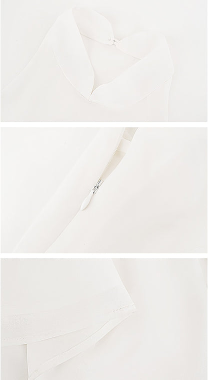 HECO Chinese Style Spell Receiving Waist Sleveless Dress - SIMMER.