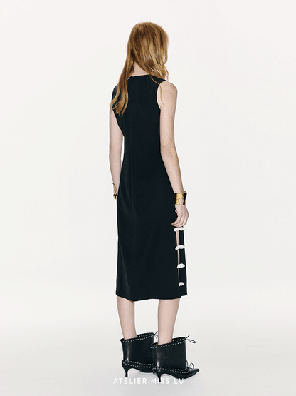 ATELIER MISS LU Rabbit Ears Bow Contrasting Patchwork Dress - NEXTER.