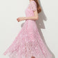 DPLAY BElegant marshamallow pinkopen work Lace Swing Dress - Stan