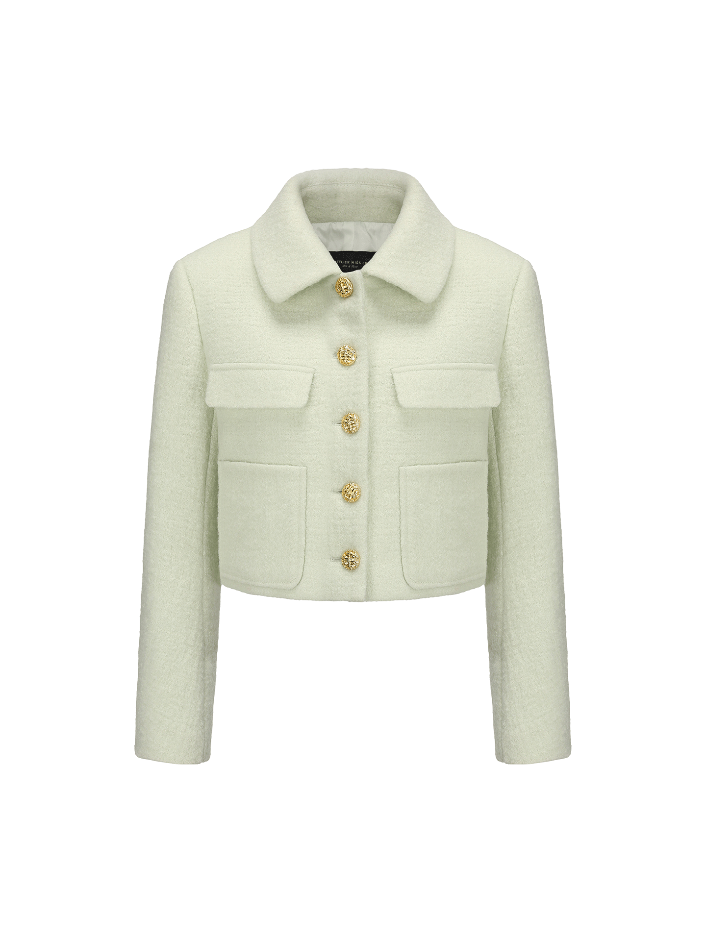 ATELIER MISS LU Vintage Flower Buckle Sheep WoolShort Coat - WARM.