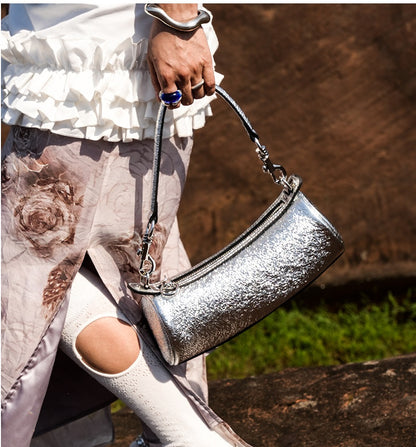 IUBALLET cyber cylinder underarm leather one-shoulder crossbody handbag - ALOE.