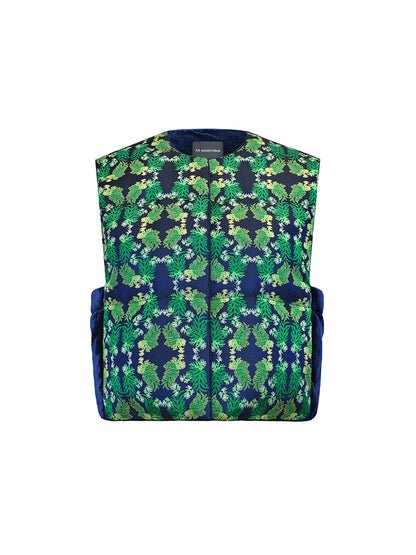 M essential Mackay designer jacquard stand-up neck top ankle pants printed vest set -Zuda