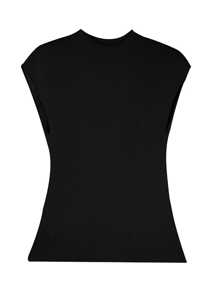 HECO Chinese comfortable neck sleeveless knitted T-shirt - QUEEN.