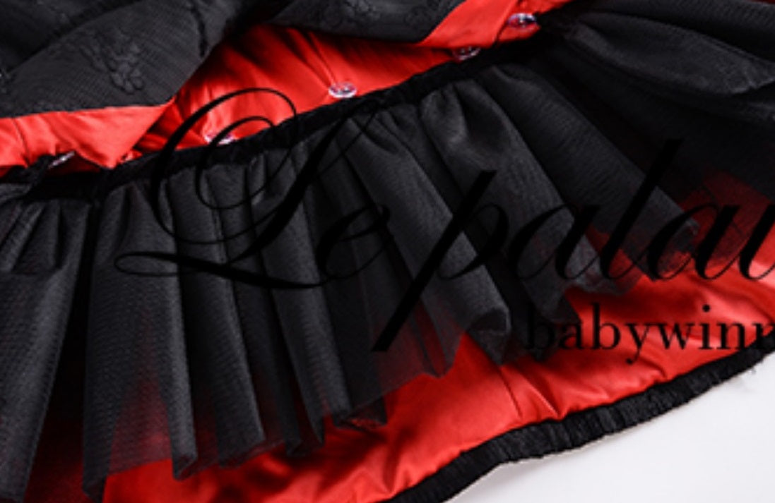 Le Palais Vintage Lace Dark Pattern Waist Slim Cropped Jacket-AMAN