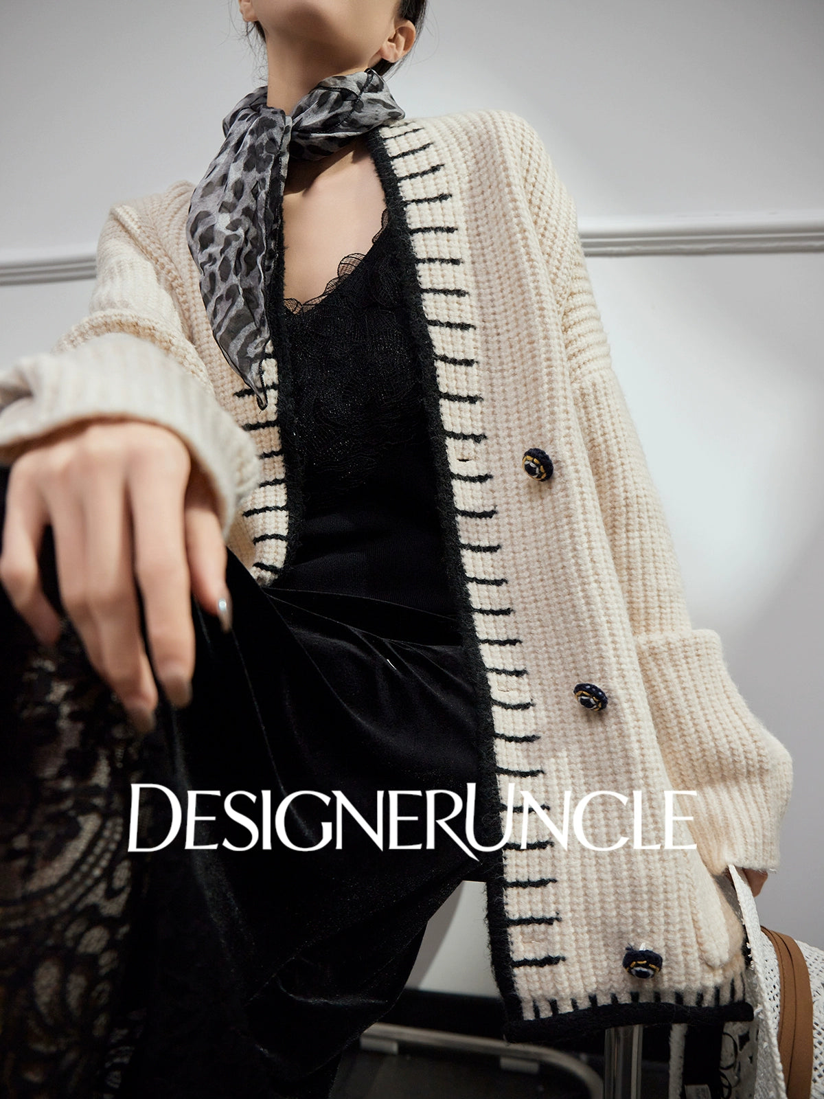 DGU|Gray sweater new design sense niche loose and lazy knitted top jacket - CONSTANT.