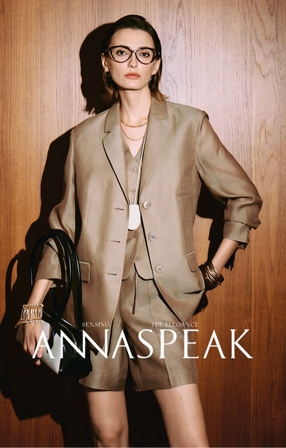 ANNASPEAK  mulberry silk cool silk haute couture upright suit vest set-ANCHOR.