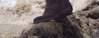 B-FEI Vintage Belt Buckle Denim Stack Boots- OKRE.
