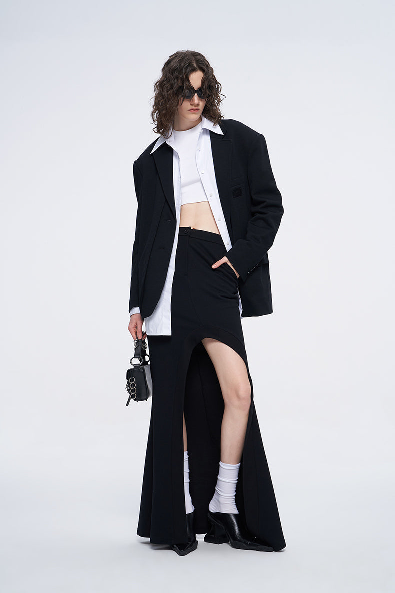 ANNAKIKI two-color patch loose silhouette blazer woman-HANWEN
